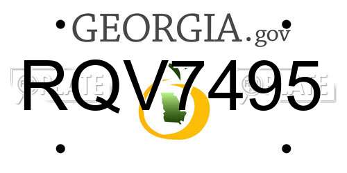 RQV7495 Georgia License Plate