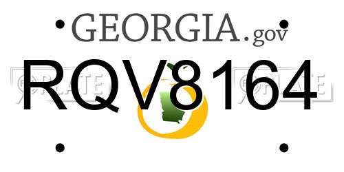 RQV8164 Georgia License Plate