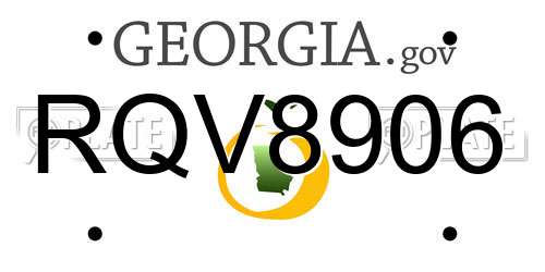 RQV8906 Georgia License Plate