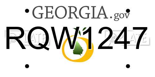 RQW1247 Georgia License Plate
