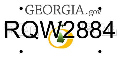 RQW2884 Georgia License Plate