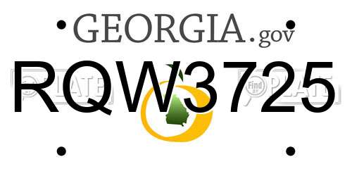 RQW3725 Georgia License Plate