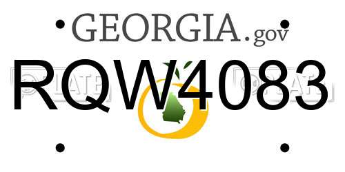 RQW4083 Georgia License Plate