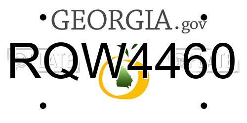 RQW4460 Georgia License Plate