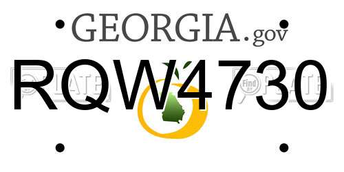RQW4730 Georgia License Plate