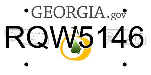 RQW5146 Georgia License Plate