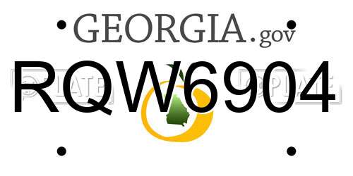 RQW6904 Georgia License Plate
