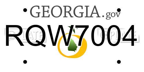 RQW7004 Georgia License Plate
