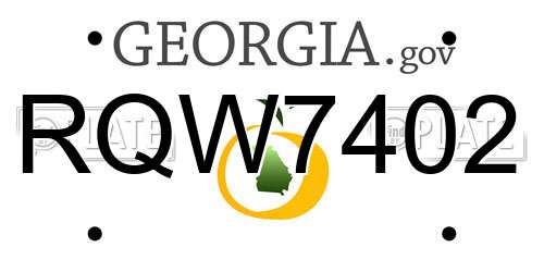RQW7402 Georgia License Plate