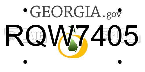 RQW7405 Georgia License Plate