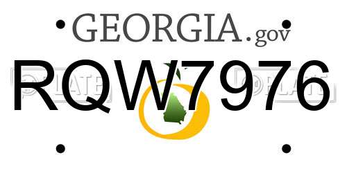 RQW7976 Georgia License Plate