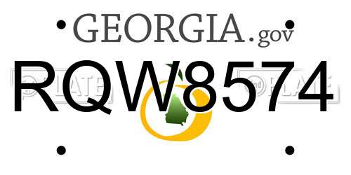 RQW8574 Georgia License Plate