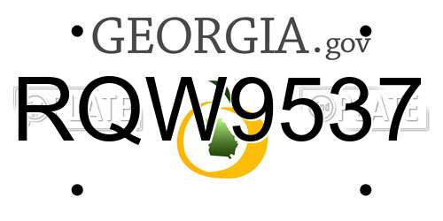 RQW9537 Georgia License Plate