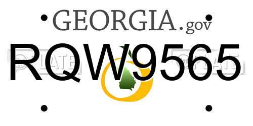 RQW9565 Georgia License Plate