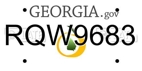 RQW9683 Georgia License Plate