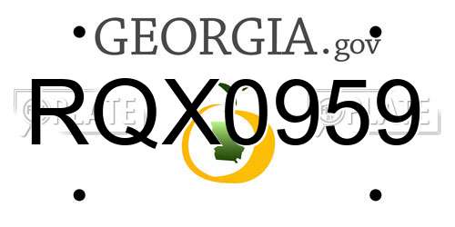 RQX0959 Georgia License Plate