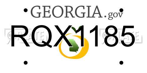 RQX1185 Georgia License Plate
