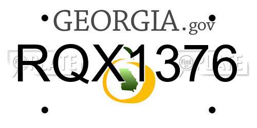 RQX1376 Georgia License Plate