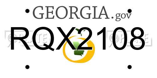 RQX2108 Georgia License Plate