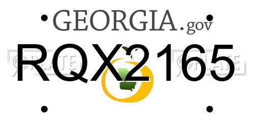 RQX2165 Georgia License Plate