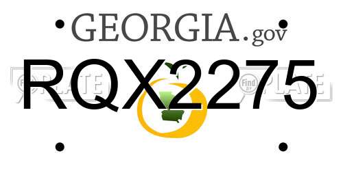 RQX2275 Georgia License Plate
