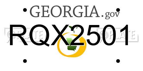 RQX2501 Georgia License Plate