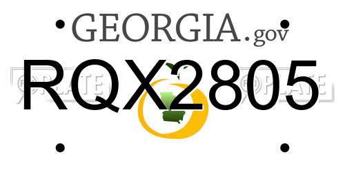 RQX2805 Georgia License Plate