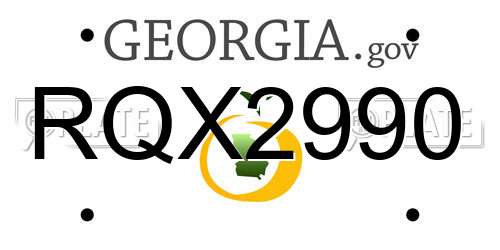 RQX2990 Georgia License Plate