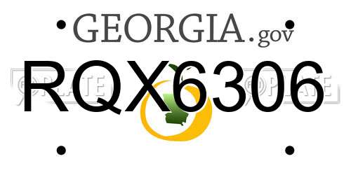 RQX6306 Georgia License Plate
