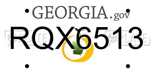 RQX6513 Georgia License Plate