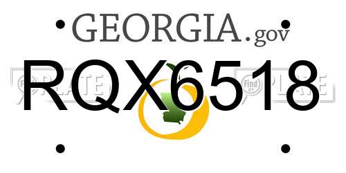 RQX6518 Georgia License Plate