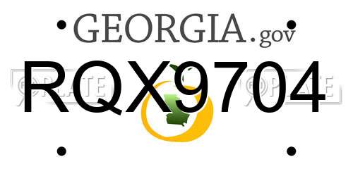 RQX9704 Georgia License Plate