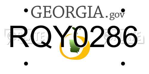 RQY0286 Georgia License Plate