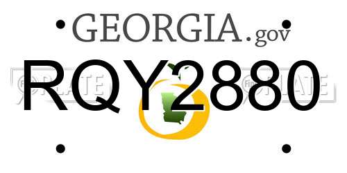 RQY2880 Georgia License Plate