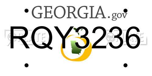 RQY3236 Georgia License Plate