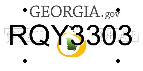 RQY3303 Georgia License Plate