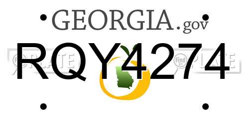 RQY4274 Georgia License Plate