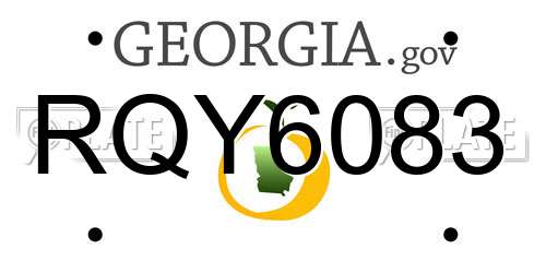 RQY6083 Georgia License Plate