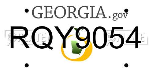 RQY9054 Georgia License Plate