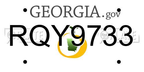 RQY9733 Georgia License Plate