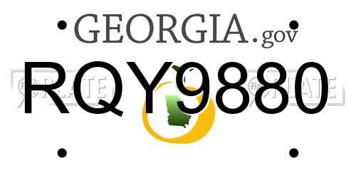 RQY9880 Georgia License Plate