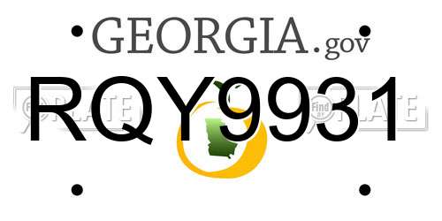 RQY9931 Georgia License Plate