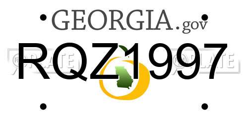 RQZ1997 Georgia License Plate