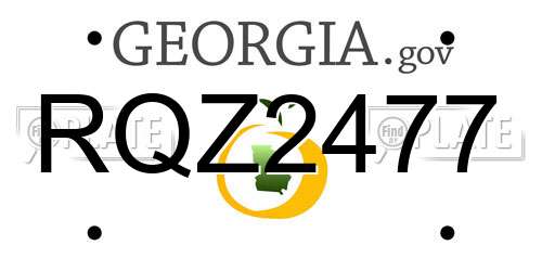 RQZ2477 Georgia License Plate