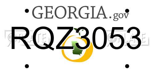 RQZ3053 Georgia License Plate