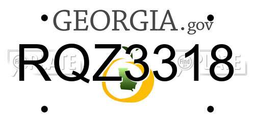 RQZ3318 Georgia License Plate