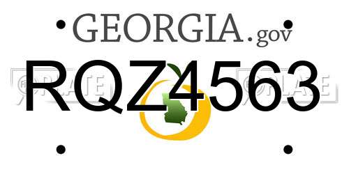 RQZ4563 Georgia License Plate