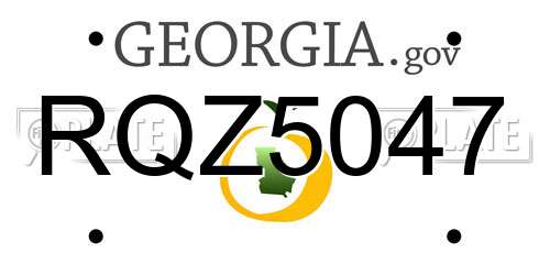RQZ5047 Georgia License Plate