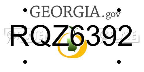 RQZ6392 Georgia License Plate