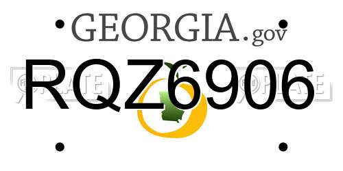 RQZ6906 Georgia License Plate